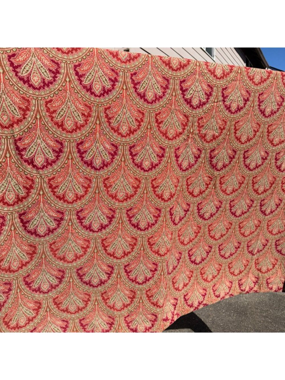 Pottery Barn Marcelle Duvet King Red Medallion Paisley Boho Global Shabby Chic - Picture 3 of 7